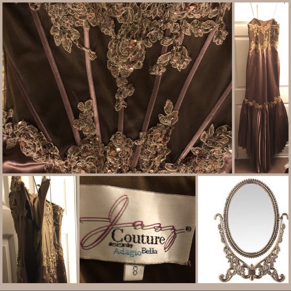 ♦️HP SALE!♦️Vintage Bead Sequin Gown Dress Pleated - Picture 7 of 7